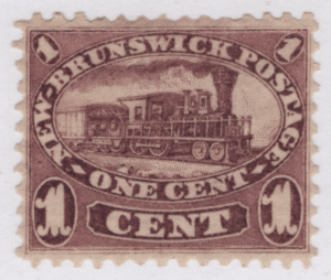 1860 SC#6 New Brunswick Locomotive 1 Cent Stamp VF Mint no Gum