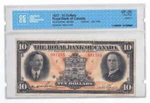1927  Dollars The Royal Bank of Canada CCCS VF-25
