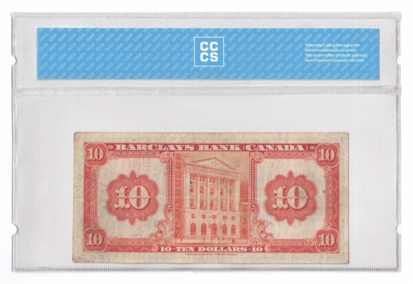 1935  Dollars Barclays Bank (Canada) Banknote CCCS Graded VF-20