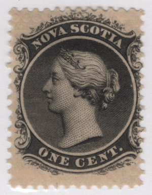 1860 SC#8 Nova Scotia Queen Victoria 1 Cent Stamp F Mint Hinged