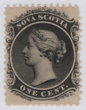 1860 SC#8 Nova Scotia Queen Victoria 1 Cent Stamp VF Mint Hinged