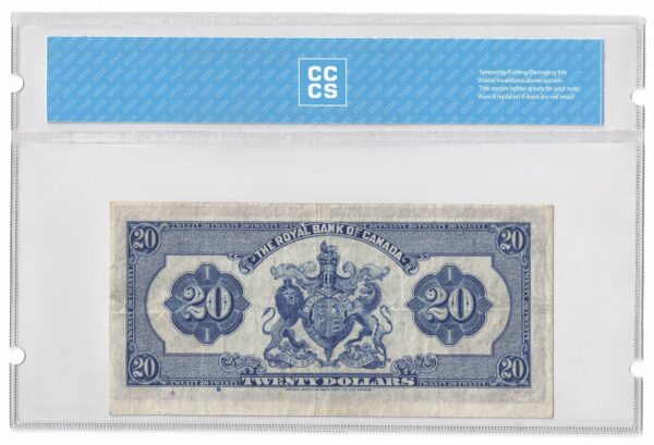 1935  Dollars The Royal Bank of Canada Large Signature Banknote CCCS Graded VF-25