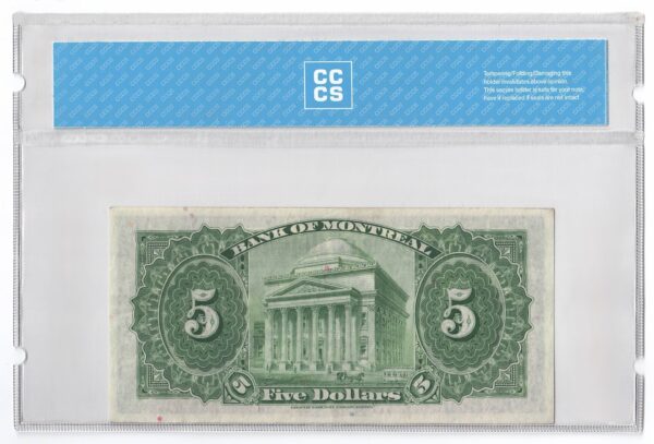 1935  Dollar The Bank of Montreal Banknote CCCS Graded UNC-60