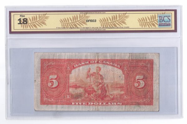 1935  Dollars The Bank of Canada Osborne-Tower Banknote BCS Graded F-18
