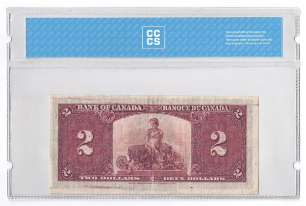 1937  Dollars The Bank of Canada Banknote CCCS Graded VF-20