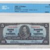 1937  Dollars The Bank of Canada Banknote CCCS Graded AU-50