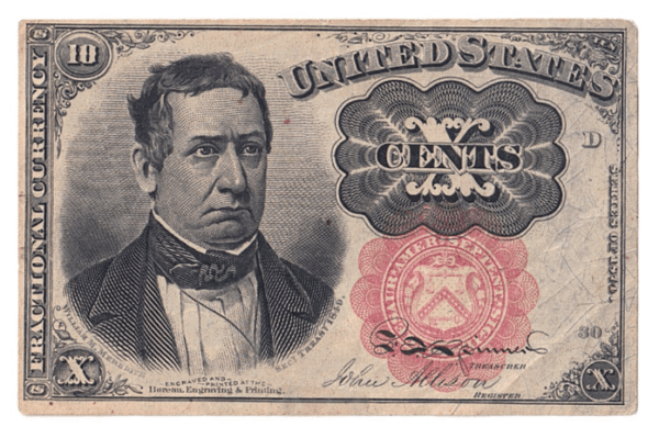 1874 10 Cents "Fractional Currency" - 5th series The United States