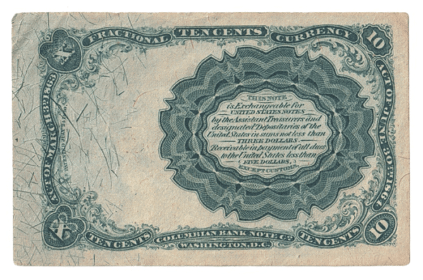 1874 10 Cents "Fractional Currency" - 5th series The United States