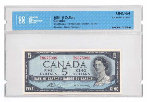 1954  Dollars Modified Portrait Banknote CCCS Graded UNC-64