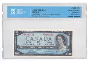 1954  Dollars Modified Portrait REPLACEMENT Banknote CCCS Graded UNC-63