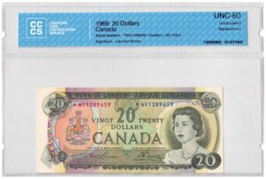 1969  Dollars The Bank of Canada REPLACEMENT CCCS Graded UNC-60