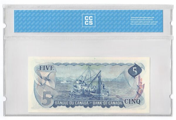 1972  Dollars The Bank of Canada Shot Run Banknote CCCS Graded UNC-63