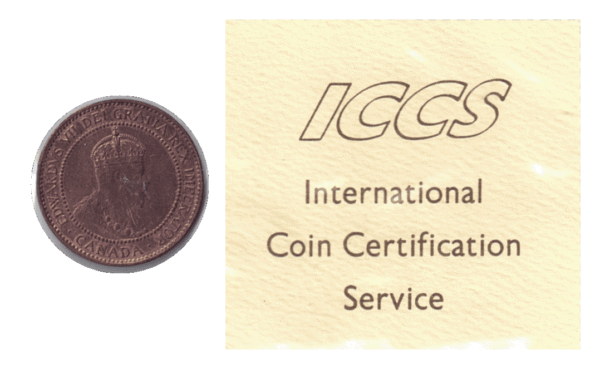 1909 1 Cent Canadian Coin ICCS Graded MS-64 RED (KM# 8 Schön# 8)