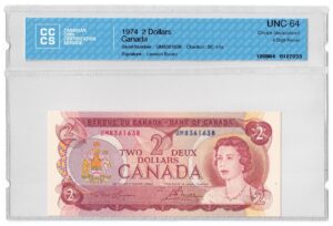 1974  Dollars The Bank of Canada CCCS Graded UNC-64 FOUR DIGIT RADAR