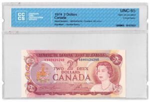 1974  Dollars The Bank of Canada CCCS Graded UNC-65 THREE DIGIT RADAR