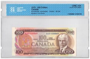 1975 0 Dollars The Bank of Canada CCCS Graded UNC-64
