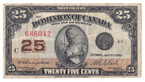1923 25 Cents The Dominion of Canada