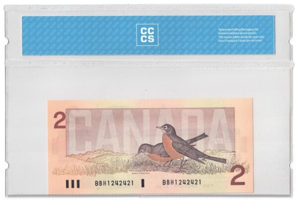 1986  Dollar Bank of Canada CCCS Graded UNC-65 THREE DIGIT RADAR
