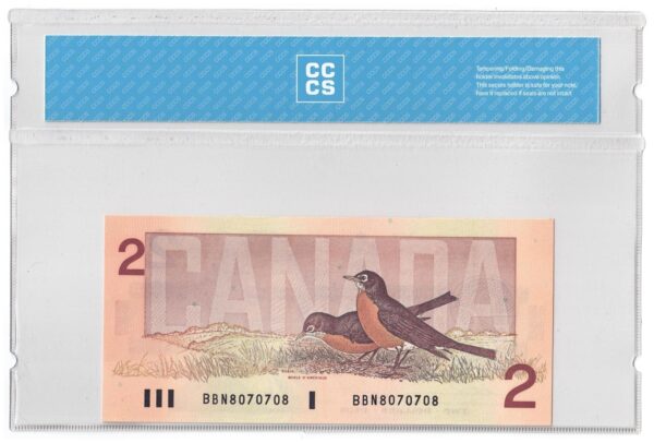 1986  Dollars Bank of Canada CCCS Graded UNC-64 THREE DIGIT RADAR