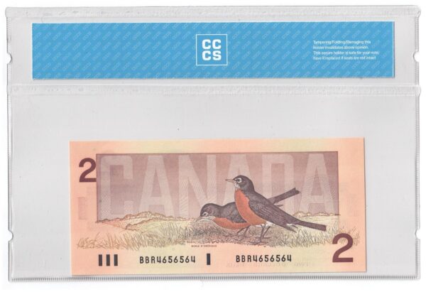 1986  Dollars Bank of Canada CCCS Graded UNC-64 THREE DIGIT RADAR