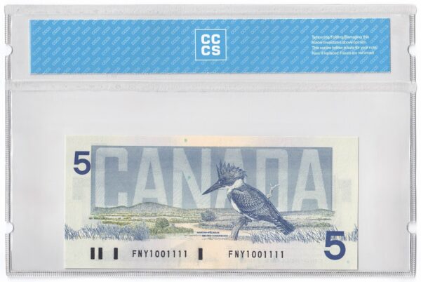1986  Dollars The Bank of Canada BINARY NUMBERED Banknote CCCS Graded UNC-65