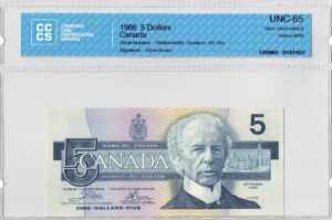1986  Dollars The Bank of Canada CCCS Graded UNC-65