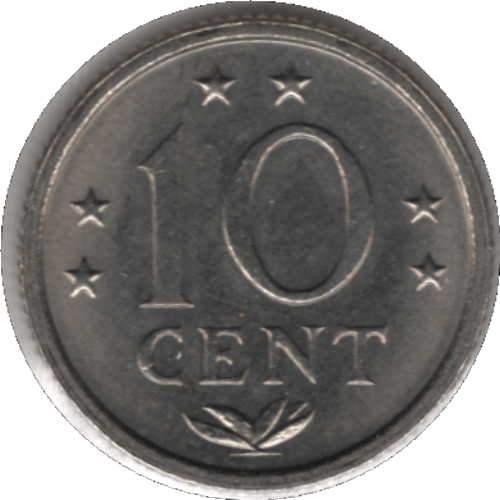 1981 Netherlands Antilles 10 Cents Coin (KM# 10 Schn# 51)
