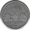 1943 France 50 Centimes Coin (Franc 2014# 196 Gad 1789# 425 KM# 914 Schn# 212)
