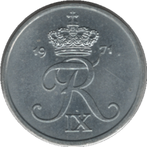 1971 Denmark 1 Øre Coin (KM# 839 Schn# 55)