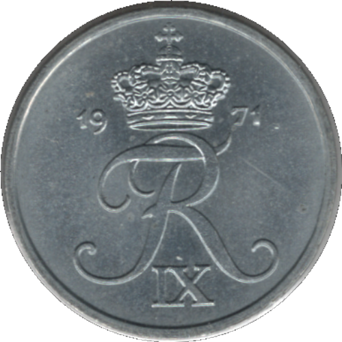 1971 Denmark 1 Øre Coin (KM# 839 Schn# 55)
