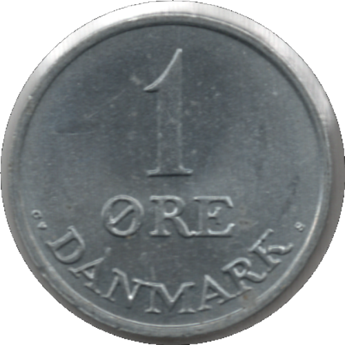 1971 Denmark 1 Øre Coin (KM# 839 Schn# 55)