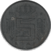 1941 Belgium 5 Francs Coin Dutch Type (KM# 130 LA# BFM-136 Schn# 89)