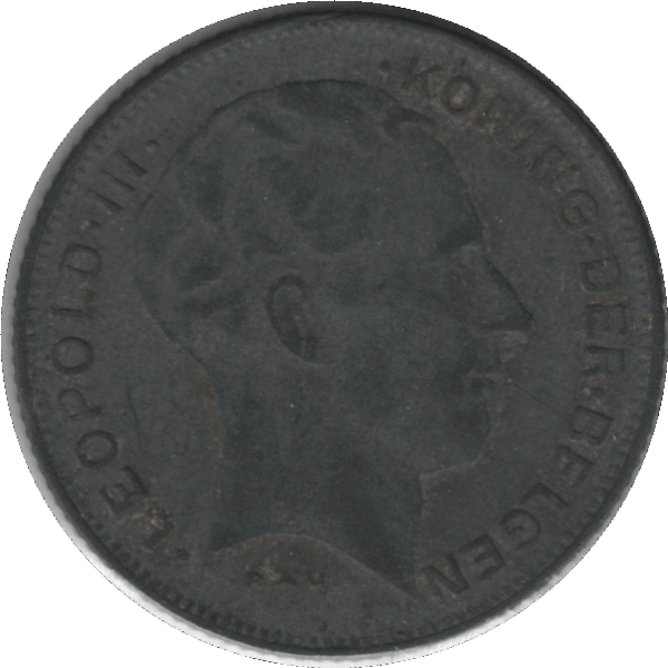 1941 Belgium 5 Francs Coin Dutch Type (KM# 130 LA# BFM-136 Schn# 89)