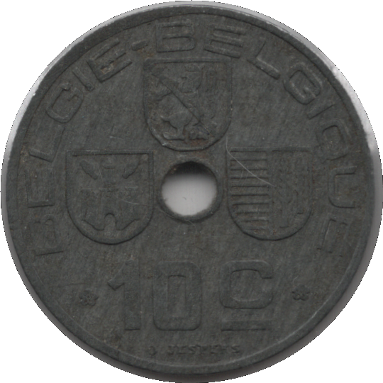 1944 Belgium 10 Centimes Coin Dutch Type (KM# 126 Schn# 86 LA# BFM-45)