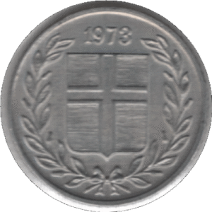 1973 Iceland 10 Aurar Coin (KM# 10a Schn# 13a SIEG# 14)