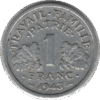 1943 France 1 Franc Coin (Franc 2014# 223 Gad 1789# 471 KM# 902 Schn# 213)