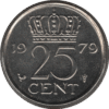 1979 Netherlands 25 Cents Coin (KM# 183 Schn# 67)