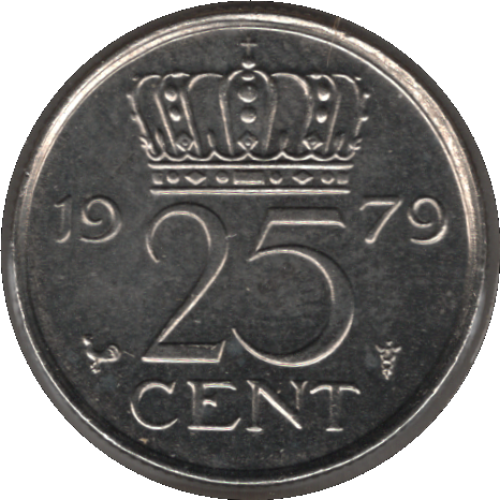 1979 Netherlands 25 Cents Coin (KM# 183 Schn# 67)
