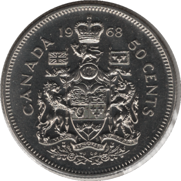 1968 Canada 50 Cents Coin (KM# 75.1 KM# 75.3 Schn# 65)