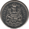 '1968 Canada 50 Cents Coin Missing ''A'' (KM# 75.1 KM# 75.3 Schn# 65)'