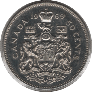 1969 Canada 50 Cents Coin (KM# 75.1 KM# 75.3 Schn# 65)