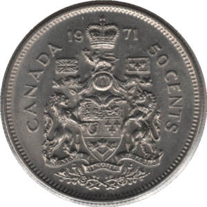 '1971 Canada 50 Cents Coin Partial ''A'' (KM# 75.1 KM# 75.3 Schn# 65)'