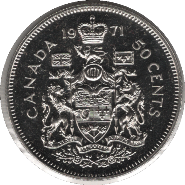 1971 Canada 50 Cents Coin (KM# 75.1 KM# 75.3 Schn# 65)