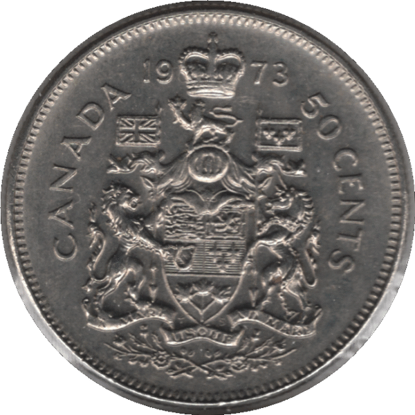 '1973 Canada 50 Cents Coin Partial ''A'' (KM# 75.1 KM# 75.3 Schn# 65)'