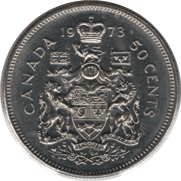 1973 Canada 50 Cents Coin (KM# 75.1 KM# 75.3 Schn# 65)