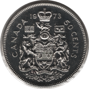 1973 Canada 50 Cents Coin (KM# 75.1 KM# 75.3 Schn# 65)