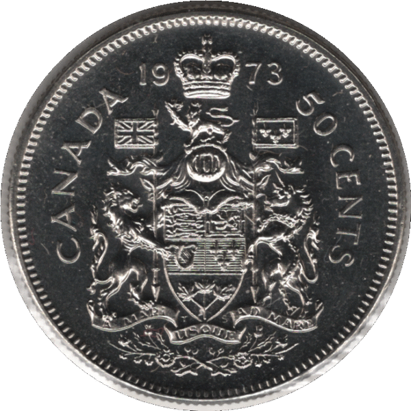 1973 Canada 50 Cents Coin (KM# 75.1 KM# 75.3 Schn# 65)