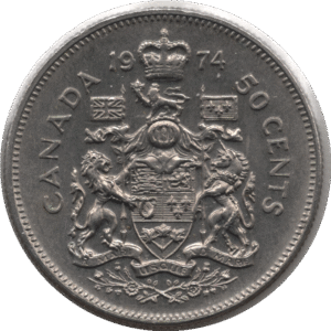 1974 Canada 50 Cents Coin (KM# 75.1 KM# 75.3 Schn# 65)