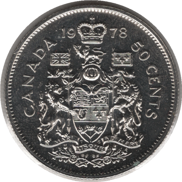 1978 Canada 50 Cents Coin Square Jewels (KM# 75.1 KM# 75.3 Schn# 65)