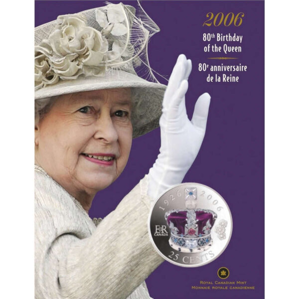 2006 25c 80th Birthday of Queen Elizabeth II - Coloured Coin